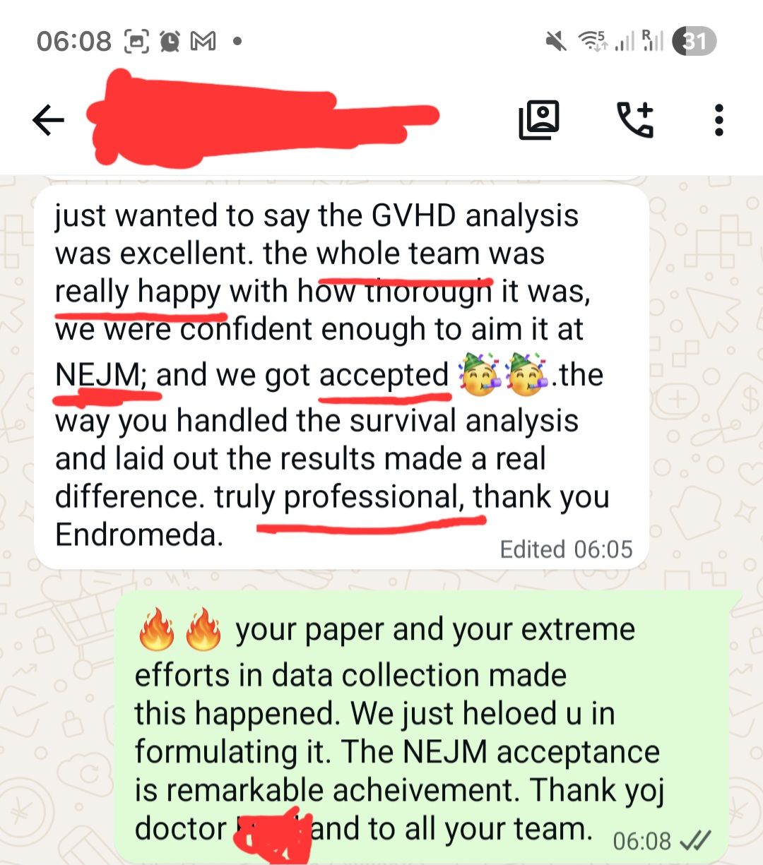 Doctor testimonial for Endromeda Consulting
