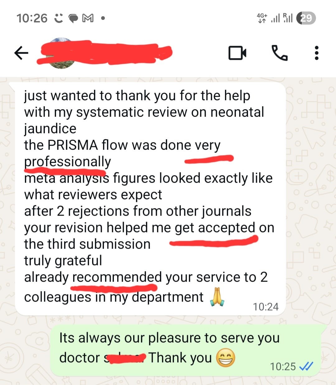 Doctor testimonial for Endromeda Consulting